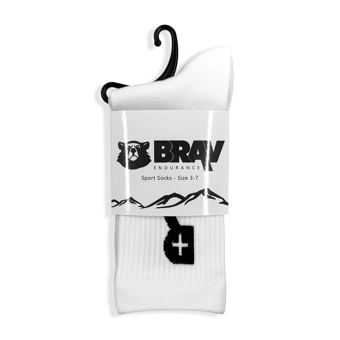 R Active Socks By BRAV - White